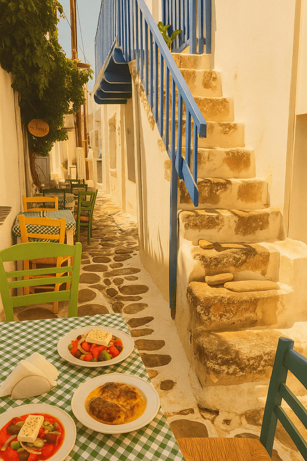 Outdoor alleyway seating at Diporto